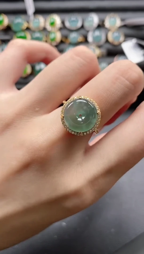 【闪购商品】翡翠戒指银S925镶嵌51151-15