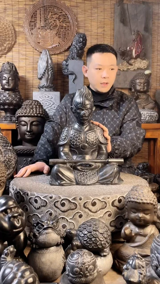 【闪购商品】40铠甲大圣天然青石雕刻