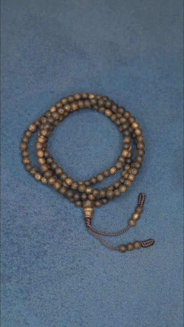 沉香手串海南莺歌绿棋多圈圆珠