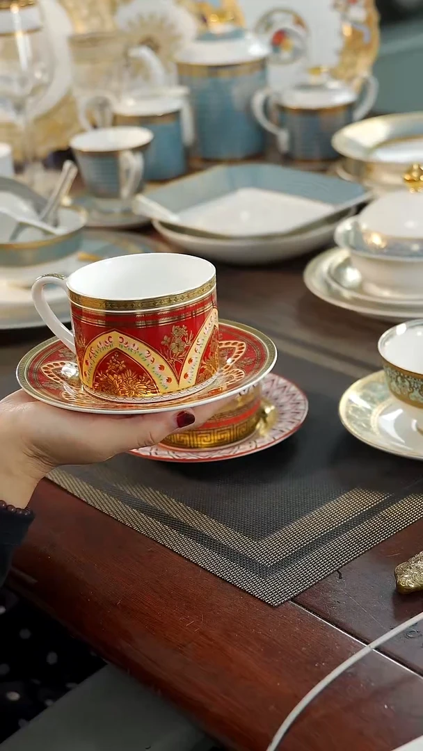 瓷片咖啡杯碟1套