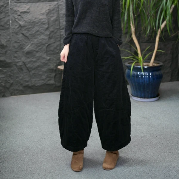 【棉裤】FF冬季女装大码阔腿裤宽松保暖灯笼裤松紧腰休闲裤