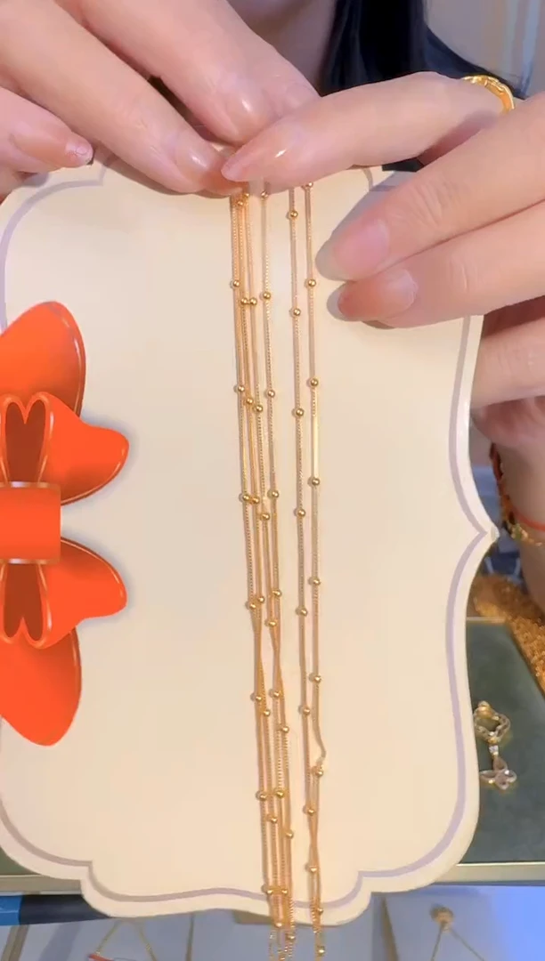 42cm固定不可调节盒仔隔珠链1.29g（多样性发货）