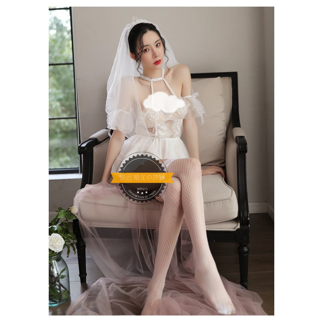 新娘装蕾丝清纯甜美婚纱性感公主风睡衣套装气质轻奢优雅小众