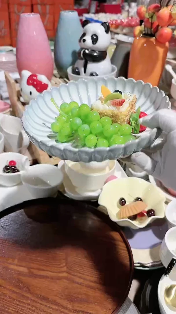 【闪购商品】瓷片天目菊9.5英寸钵钵微瑕 凑满20元包邮