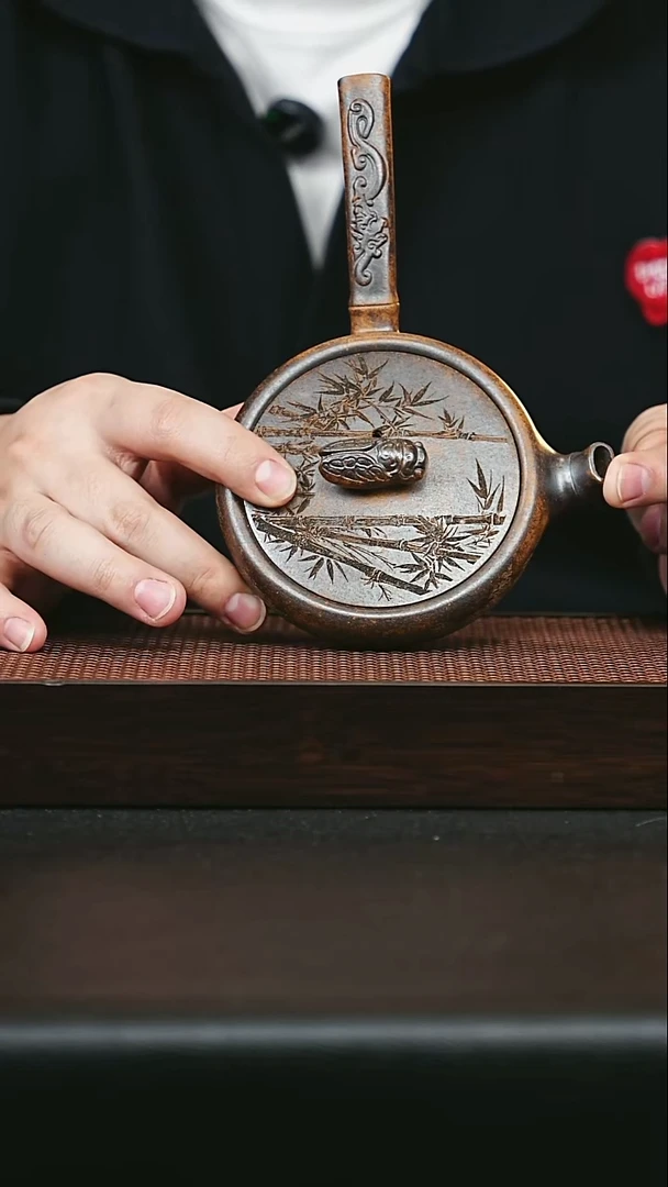 茶壶紫砂宜兴紫砂 侧把唐宇