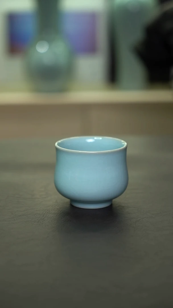 杯子瓷天青玉兰杯