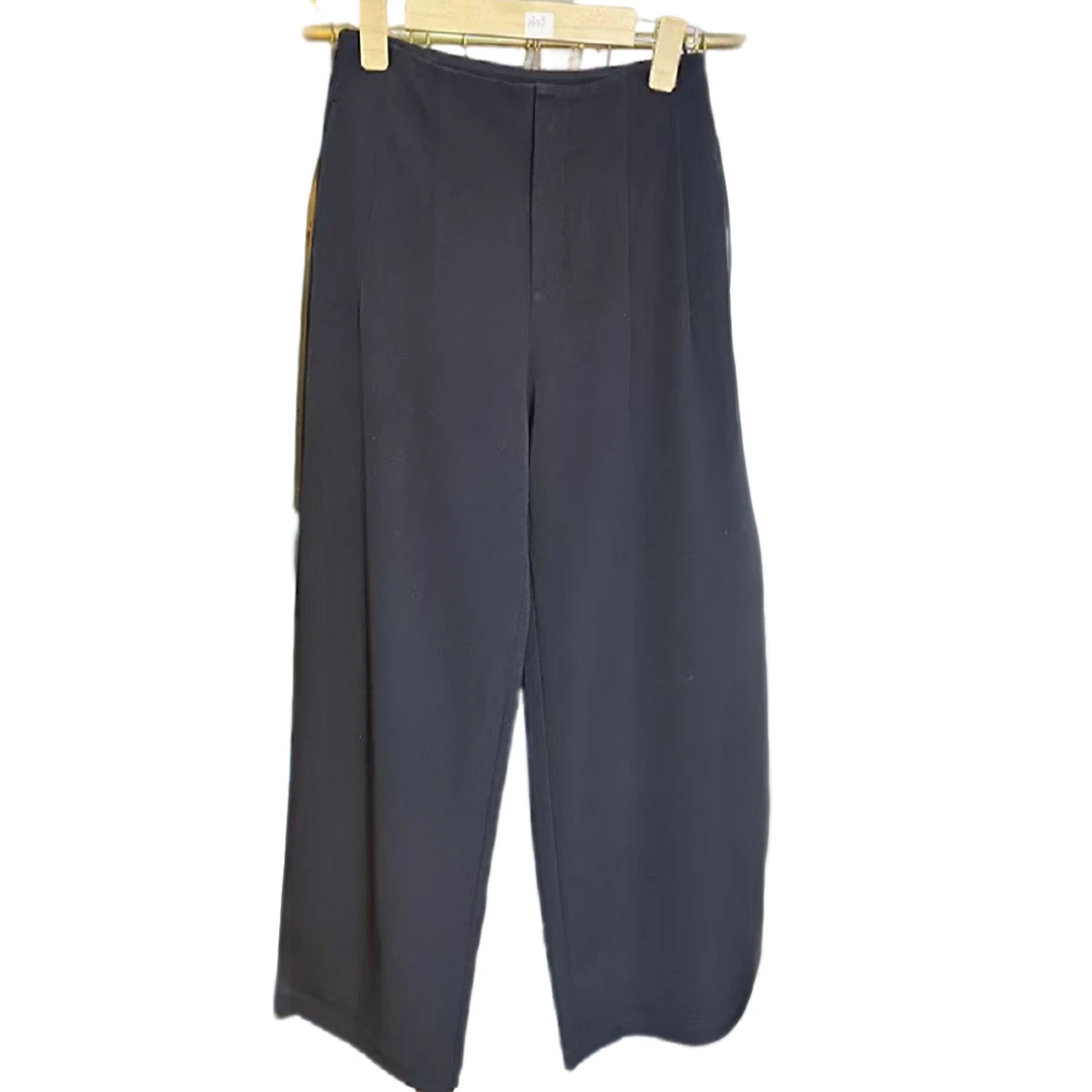 【8629】醋酸女款黑色阔腿裤时尚休闲百搭女士高腰春秋季