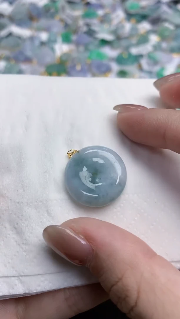 【闪购商品】翡翠颈饰18K金镶嵌天然缅甸翡翠A货