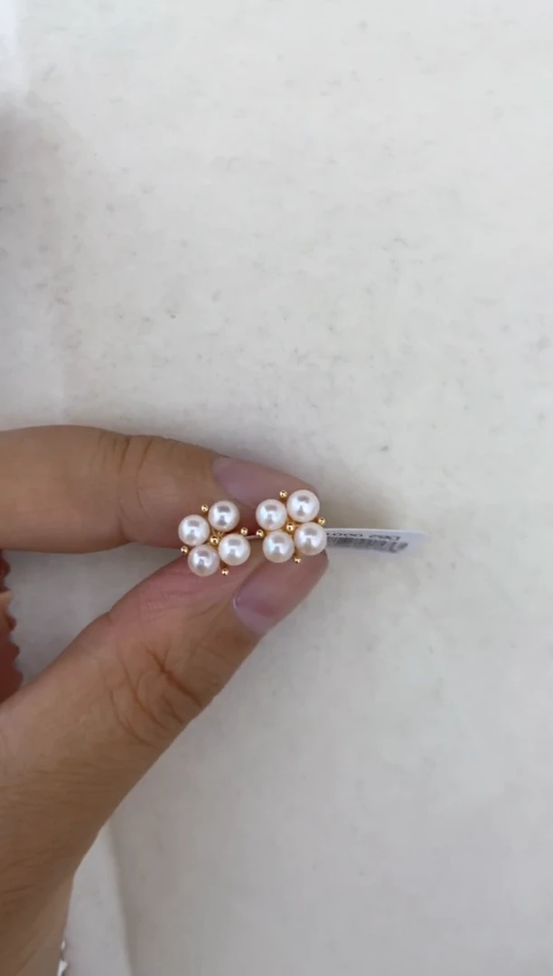 银S925镶嵌海水珍珠耳饰耳钉