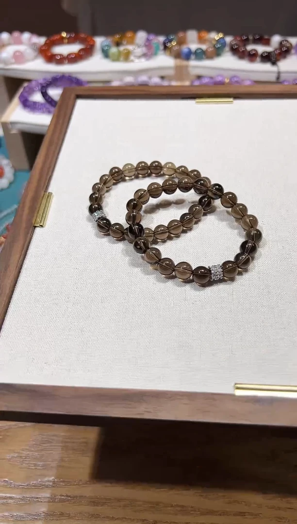 未镶嵌手链水晶A级茶晶卡8＋(多样性发一