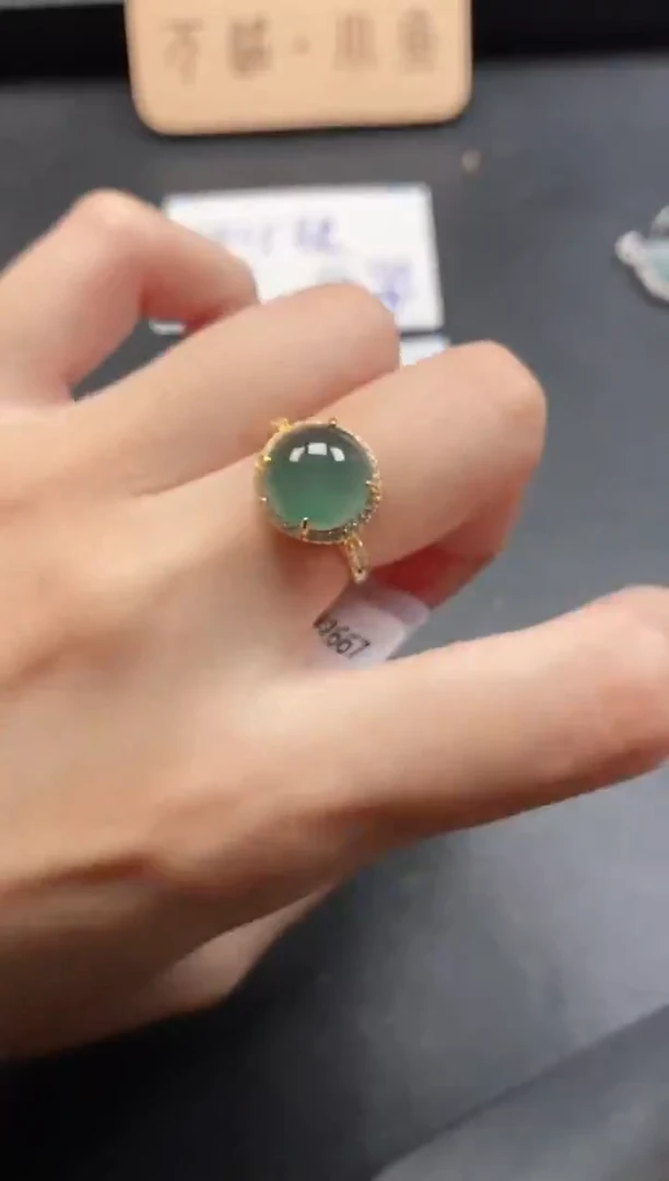 银S925镶嵌戒指翡翠51151