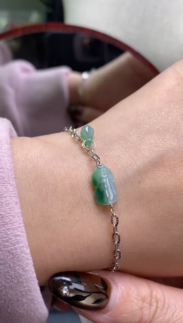 颈饰银S925镶嵌翡翠19338