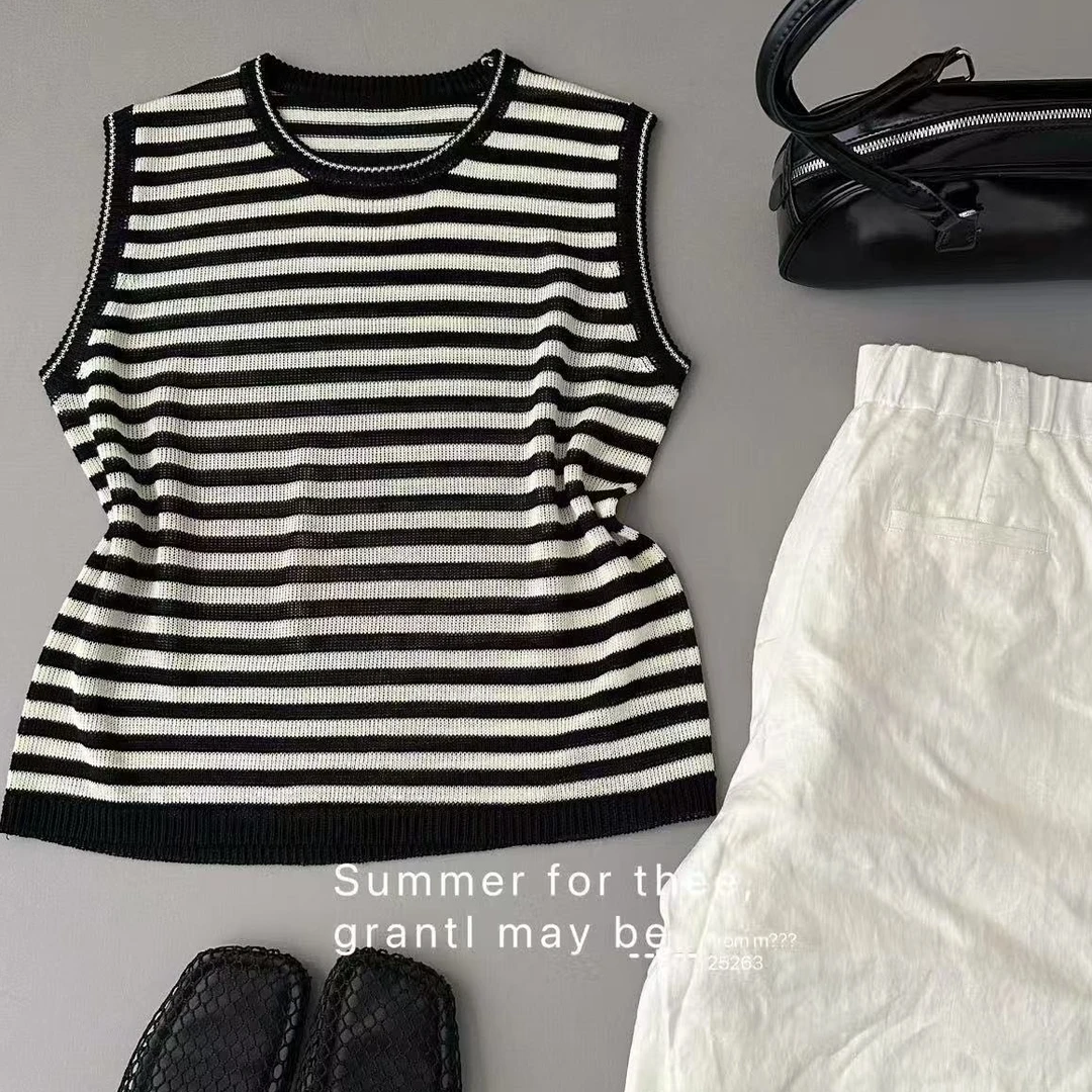 【KOBO】X0623运费补贴6！极简小香马甲丨和纸纱~设计感针织马甲女