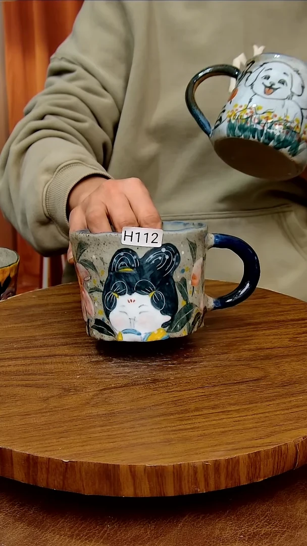 杯子陶景德镇手工手绘釉下彩陶瓷