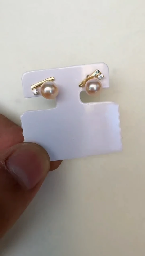 银S925镶嵌海水珍珠耳饰耳钉
