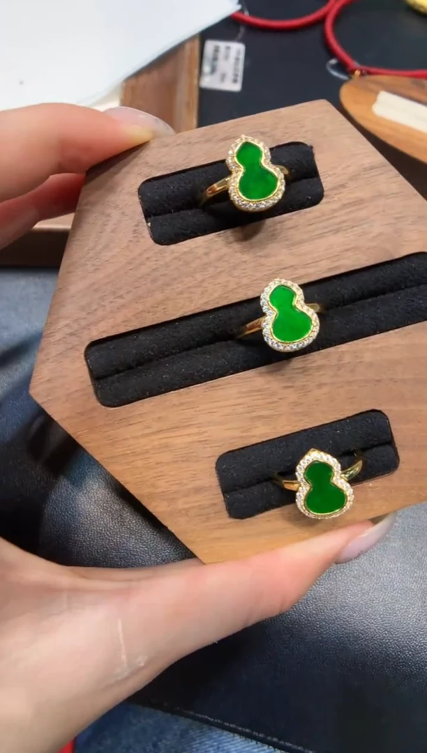 银S925镶嵌戒指翡翠戒指#14  多样性发一件