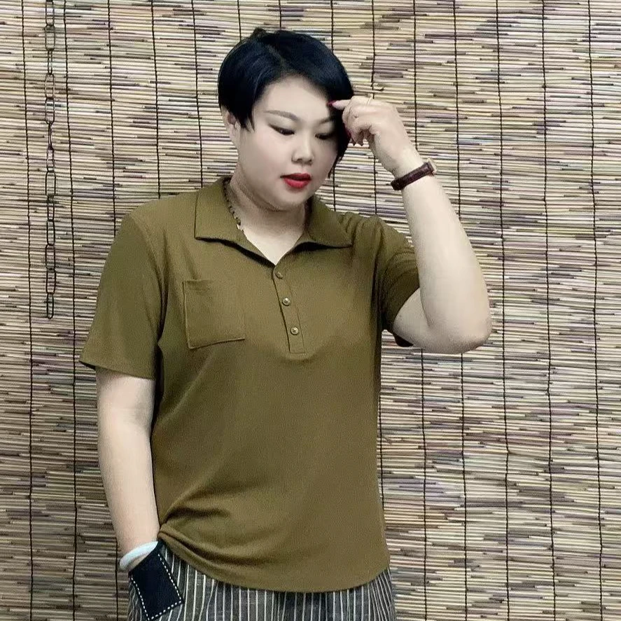 32百搭显瘦V领打底衫 宽松遮肉上衣夏季弹力