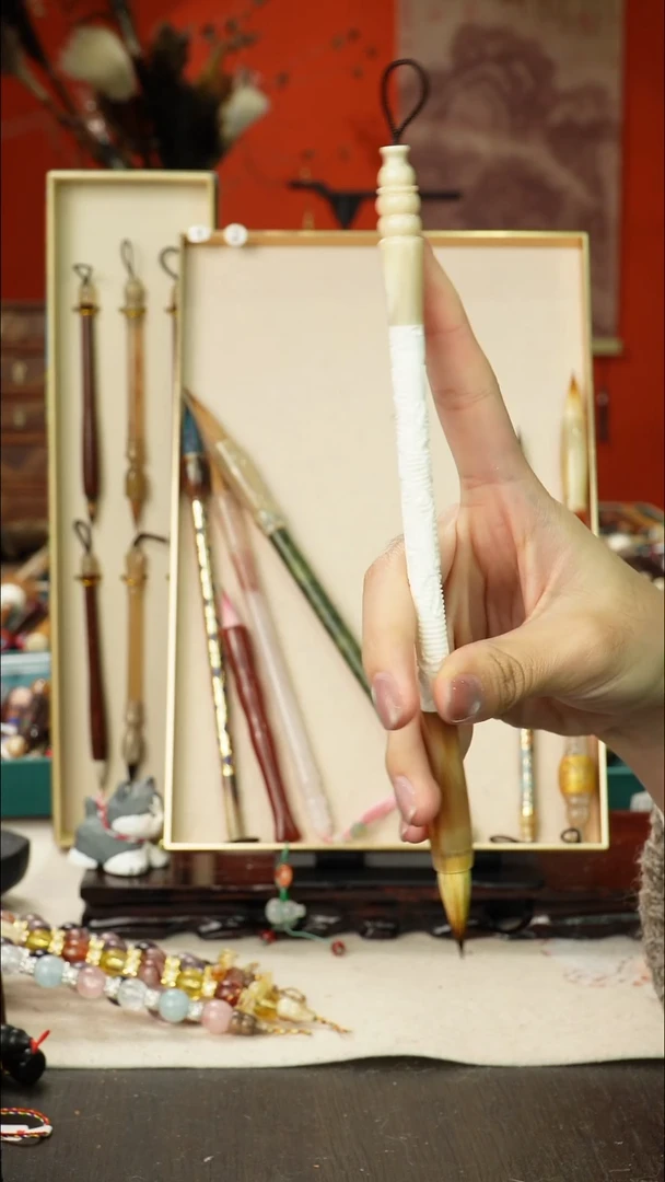 18号孤品高货毛笔链接 清水试笔 蘸墨不退