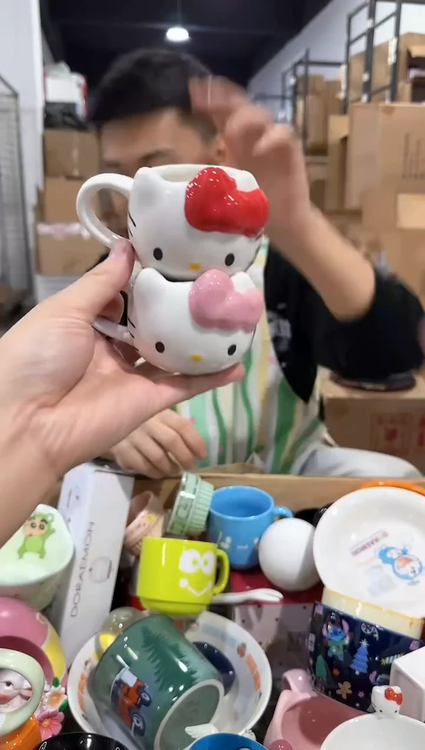 瓷片kkkt 一口杯 红色加粉色