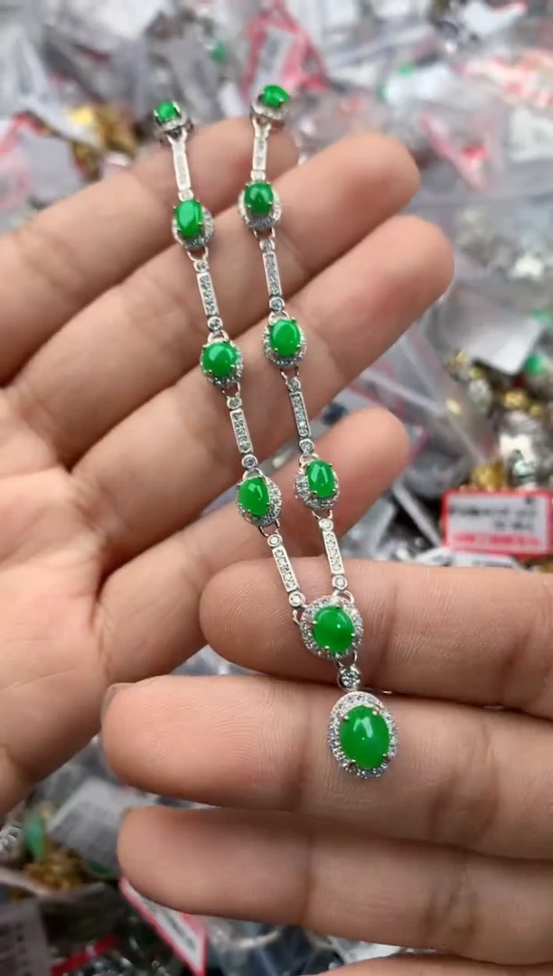 银S925镶嵌戒指翡翠2222----5