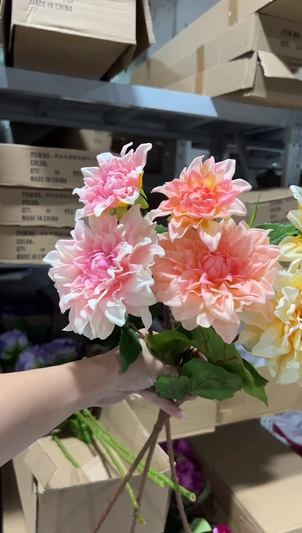 3枝混色手感保湿大丽花