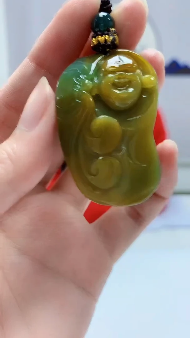 【闪购商品】定制翡翠未镶嵌4902zm-毛货挂件佛公86