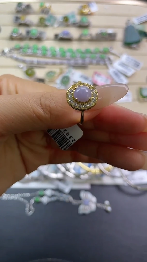 银S925镶嵌戒指翡翠翡翠 蛋面 银S925镶嵌