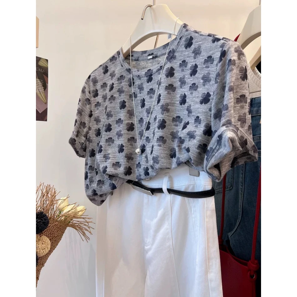 3300【四叶草面膜T】好品质高弹无束缚小立领水溶短袖T恤