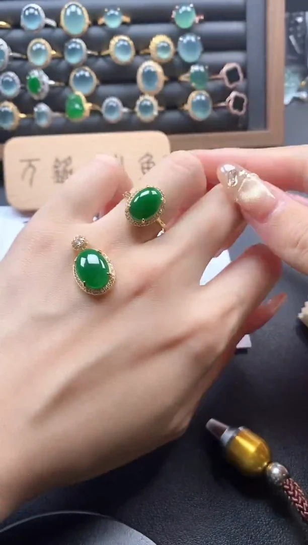 银S925镶嵌戒指翡翠51511·1