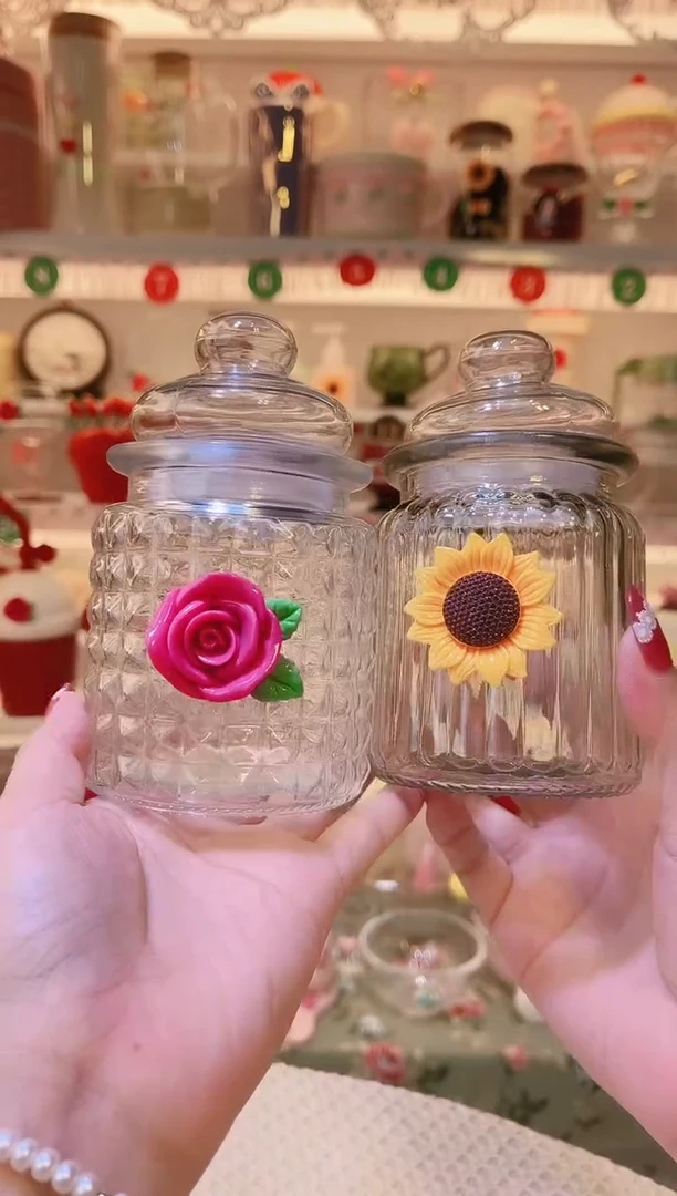 花朵密封罐2个——手工制作品质好！