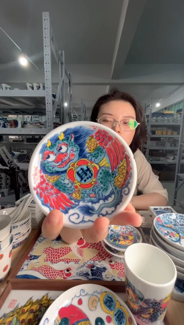 拙明院（福利价格）高脚点心碟财字