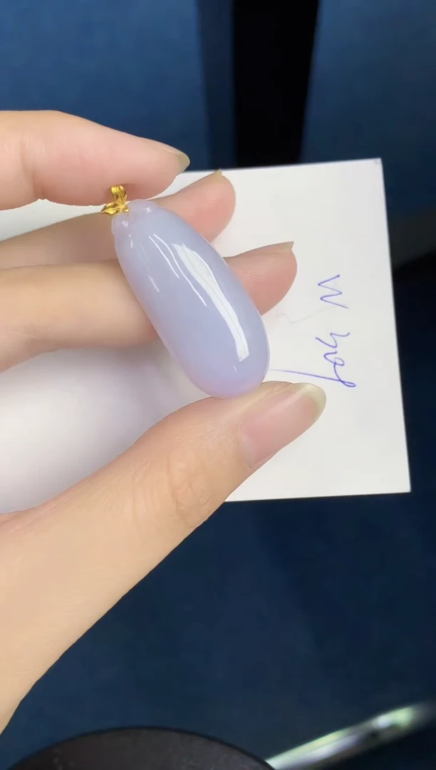 翡翠18K金镶嵌颈饰天然翡翠緬甸A貨