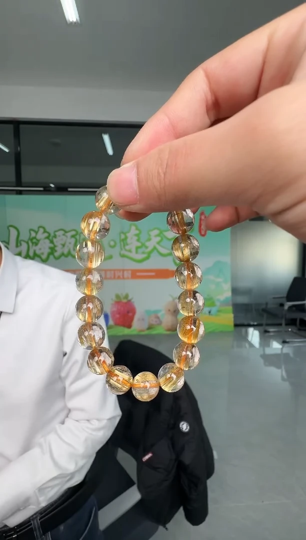 未镶嵌手链水晶W1011 金发晶单圈手链 约11mm