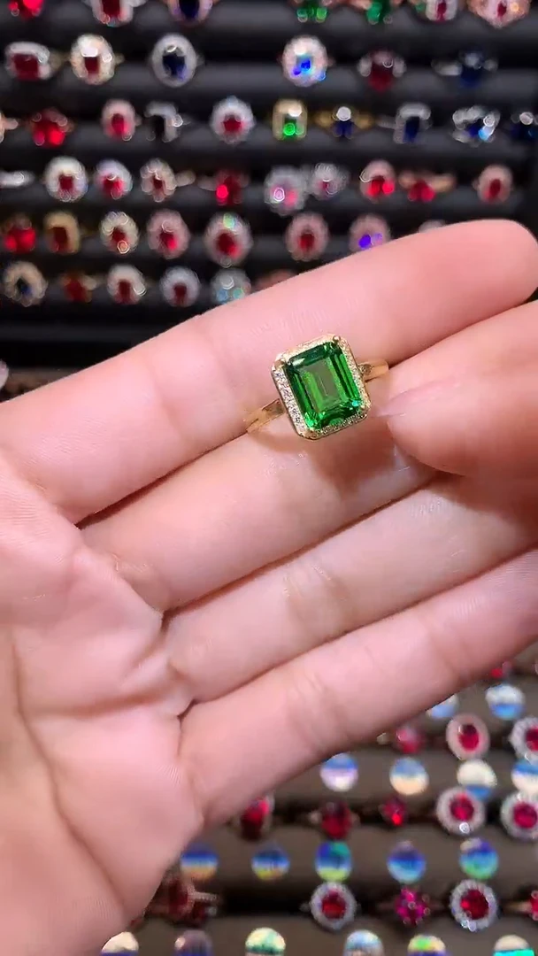 【闪购商品】透辉石戒指银S925镶嵌79