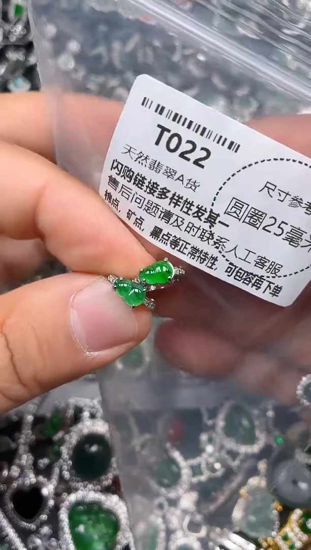 翡翠未镶嵌颈饰T022耳扣