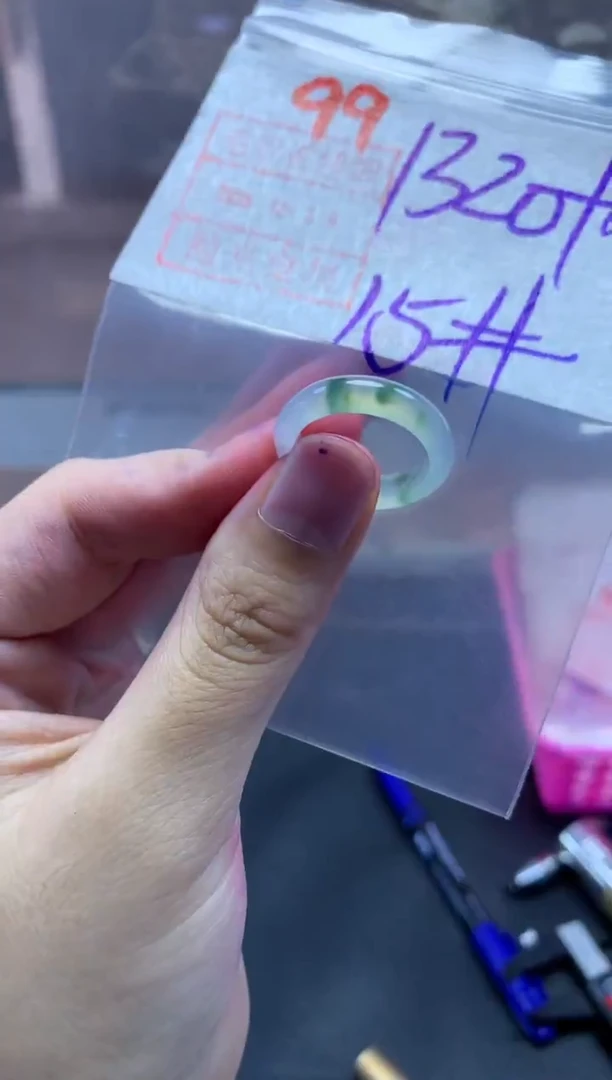 未镶嵌定制翡翠戒圈15#1330毛货需精细抛光