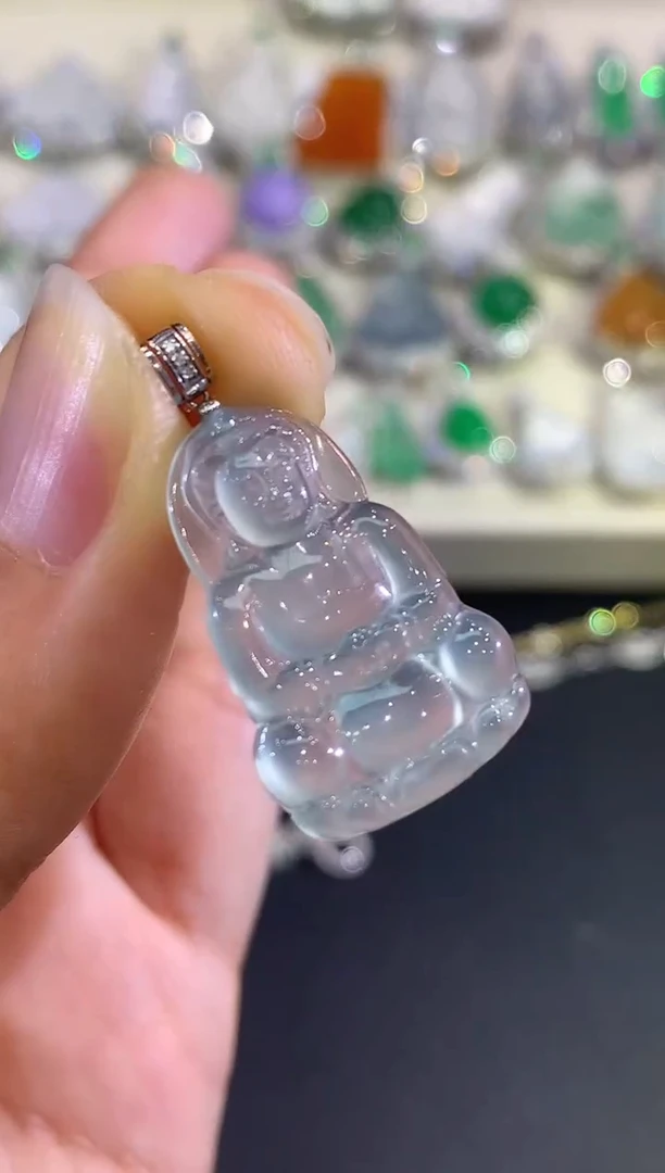 吊坠(不含链)18K金镶嵌翡翠B8