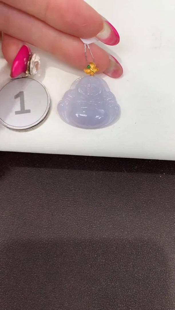 颈饰18K金镶嵌翡翠天然缅翠甸a货