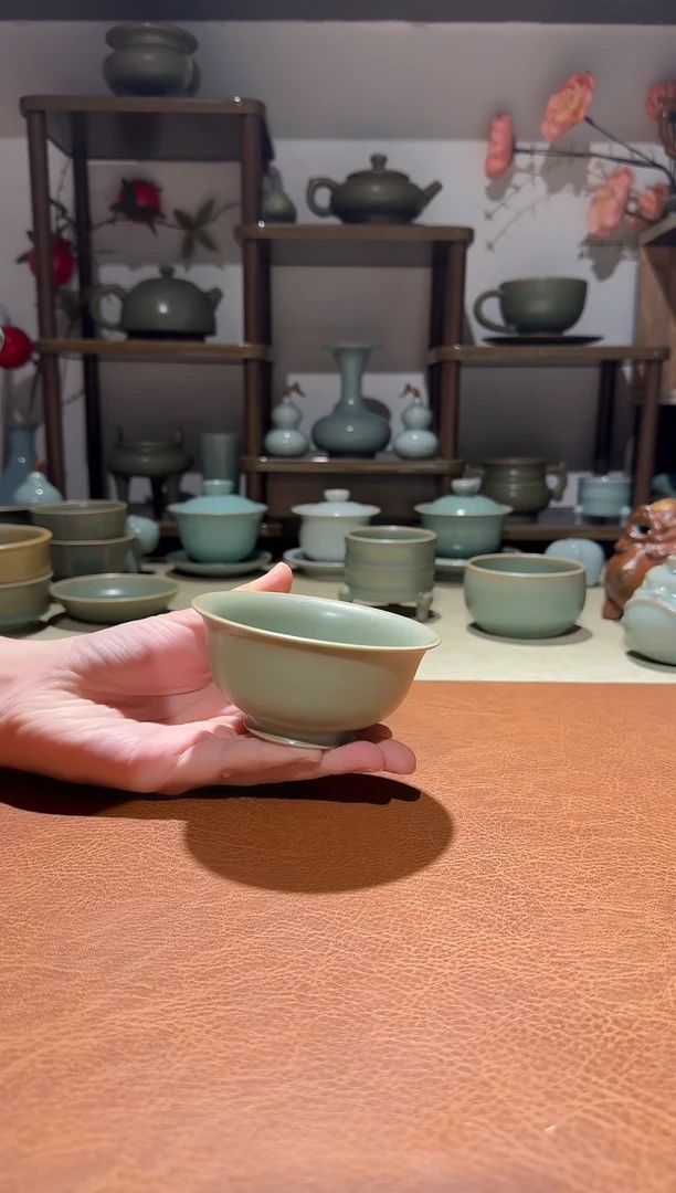 杯子瓷纯柴烧 压手杯 主人杯品茗杯 仿古釉支钉烧