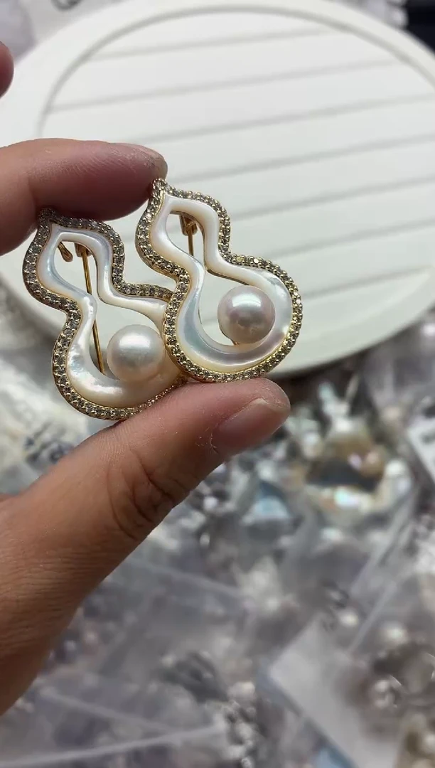 未镶嵌胸针淡水珍珠多样性发其一，非无暇