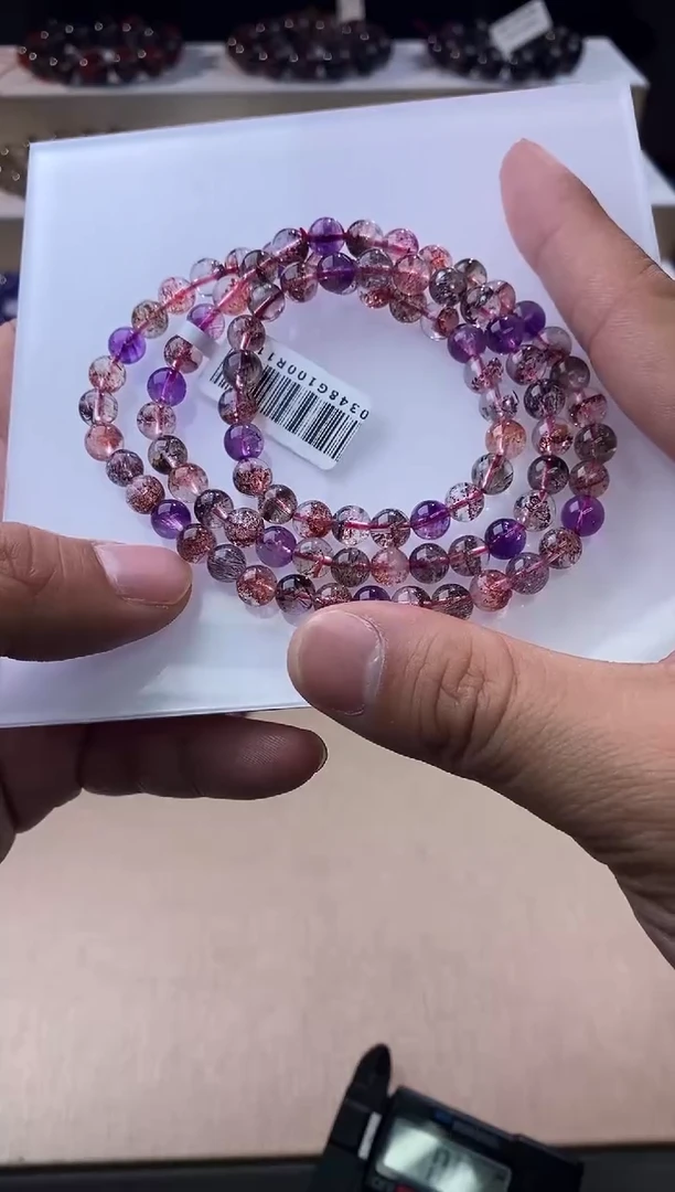 【闪购商品】水晶手链未镶嵌黑加仑超七多圈6m+