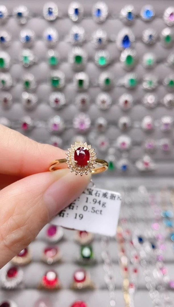 【闪购商品】红宝石18K金戒指18K金镶嵌.