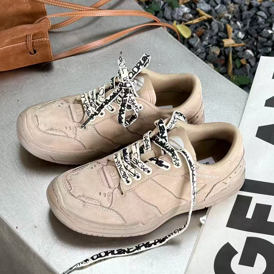 诗歌兰女鞋低帮平底系带板鞋时尚复古百搭潮流网红款休闲鞋66508