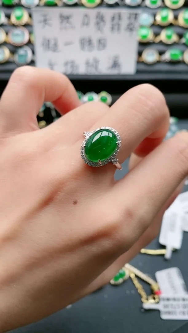 【闪购商品】翡翠戒指银S925镶嵌11111