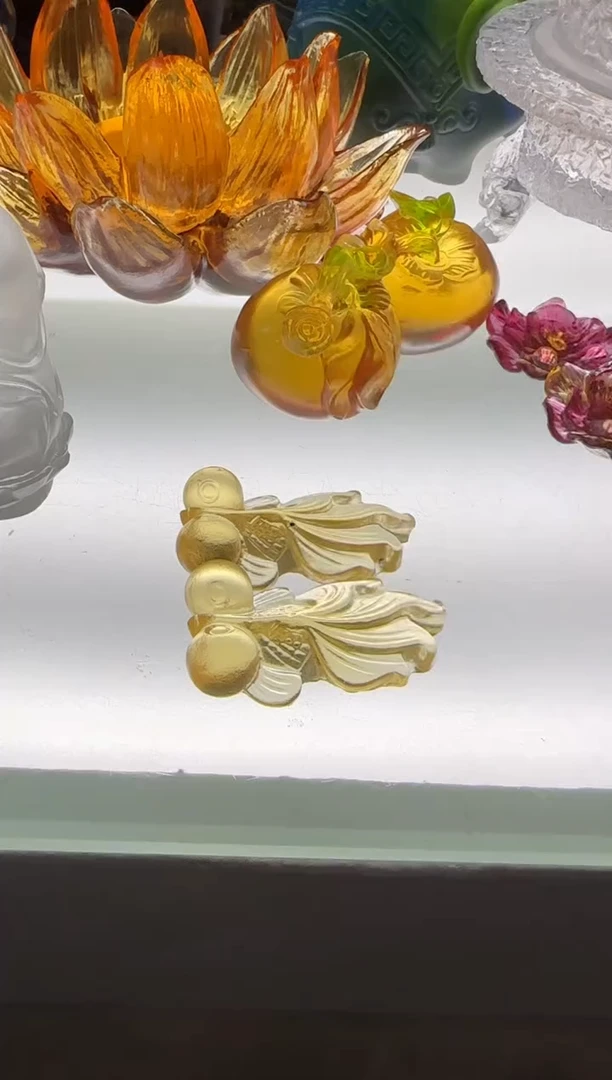 琉璃一对两条 古法琉璃