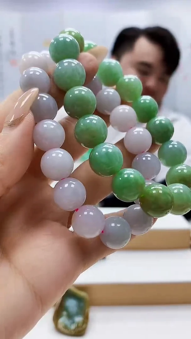 未镶嵌定制翡翠5060ty-毛货手串两条181