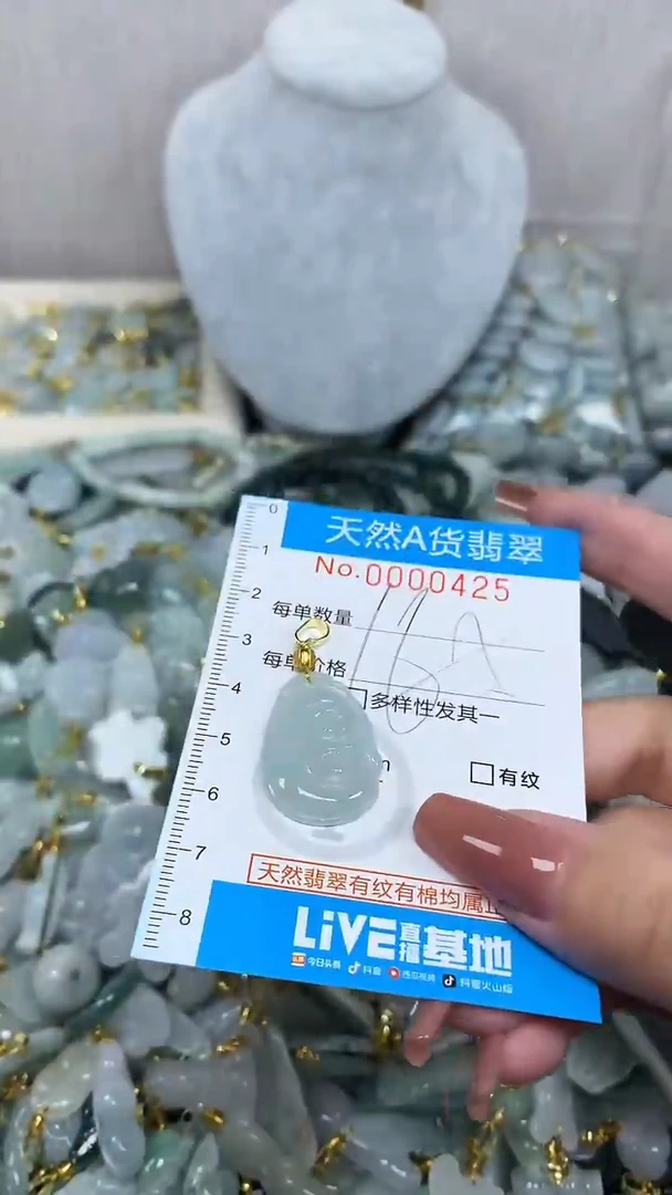 翡翠未镶嵌颈饰净货挂件-0425