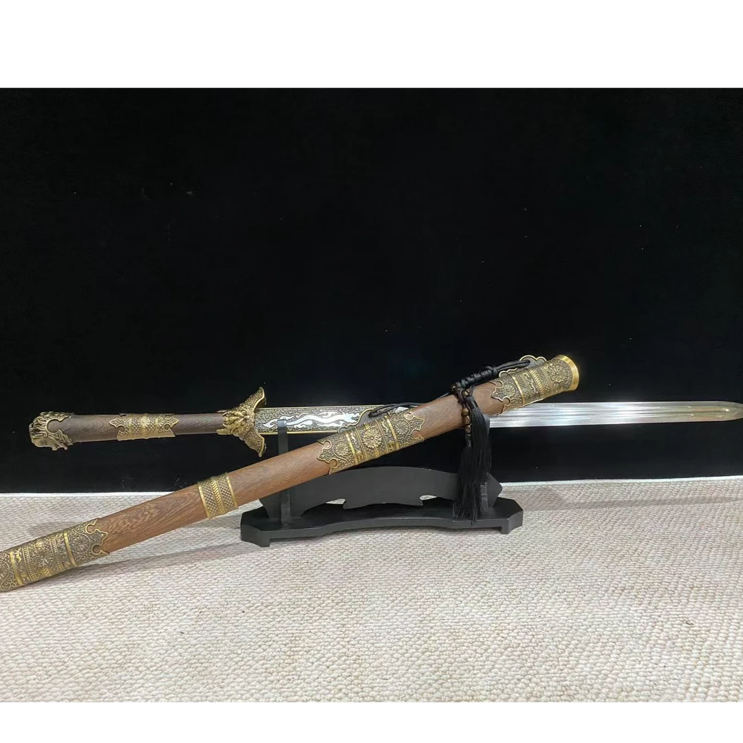 【麒麟清剑 高锰钢】手工收藏正品龙泉刀剑未开刃摆件