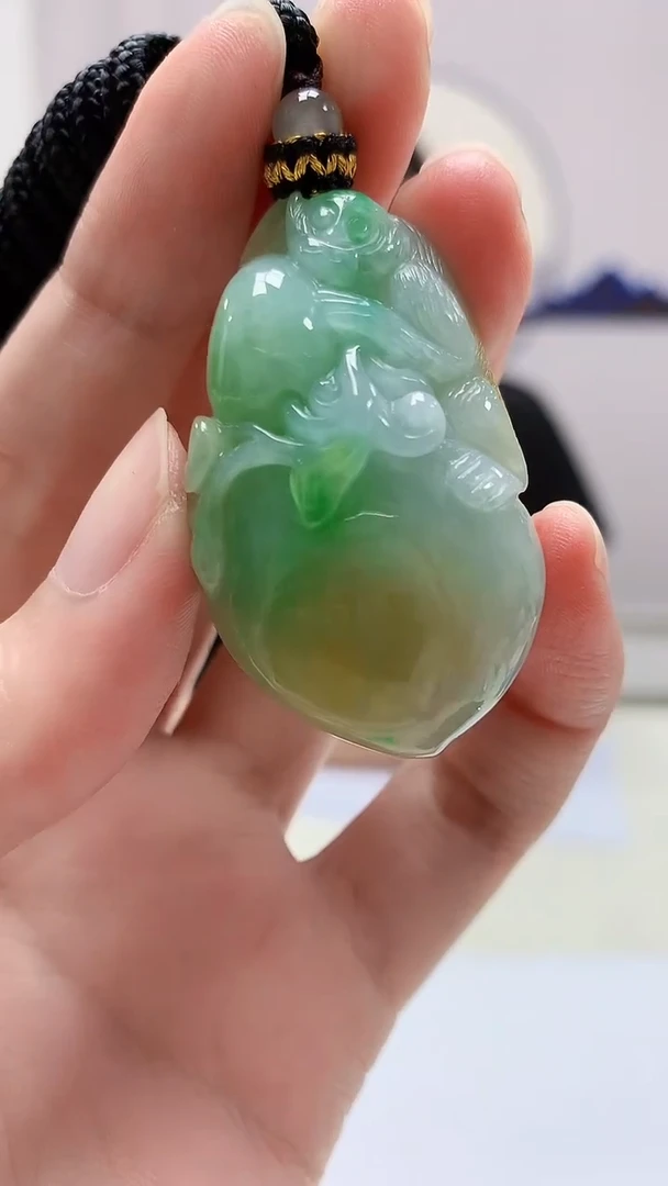 定制翡翠未镶嵌4902zm-毛货挂件灵猴献瑞74