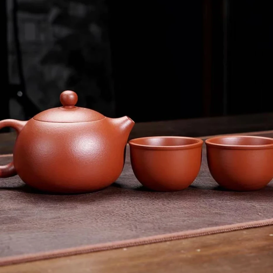 大师手作紫砂凤鸣西施手工壶（配礼盒）+紫砂扳指杯